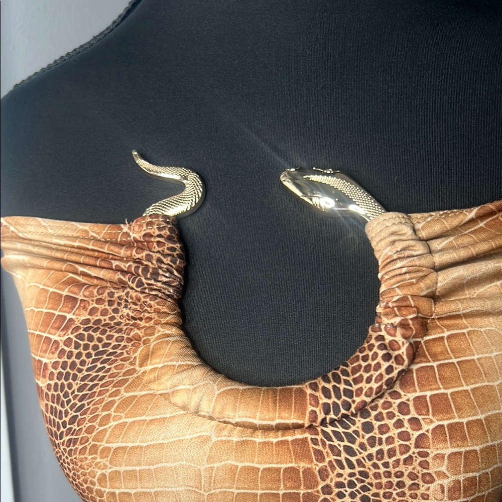 Private Label Brown Bodycon Strapless Dress - Picture 2 of 5